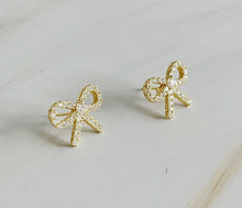 Load image into Gallery viewer, Shine Mini Bow Earrings
