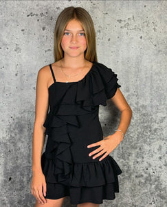 Ruffle One Shoulder Dress