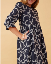Load image into Gallery viewer, Navy floral Eyelet Dress
